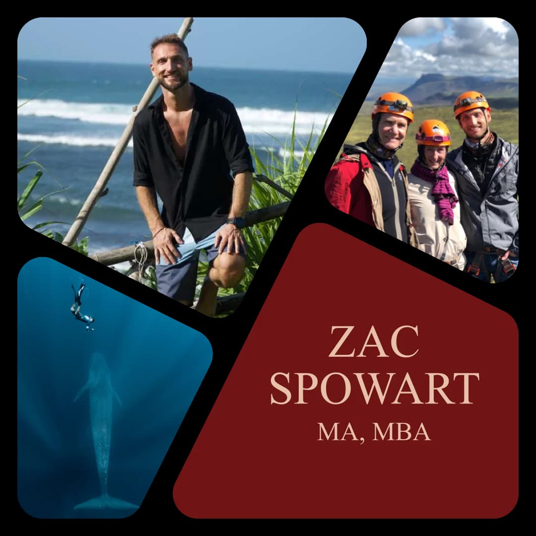 Zac Spowart, MA, MBA. Author of Love Unlocked, clinical coach, freediver and global traveler